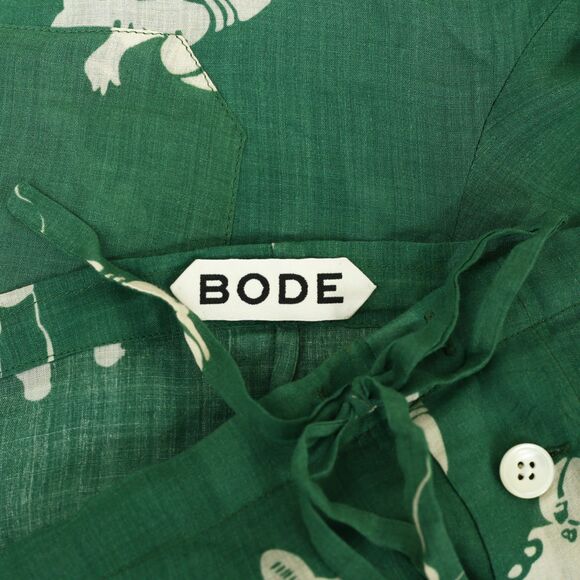 Bode Football Silhouette Pajama Men's Pants Linen Graphic Print XS New 283401 - Picture 8 of 8